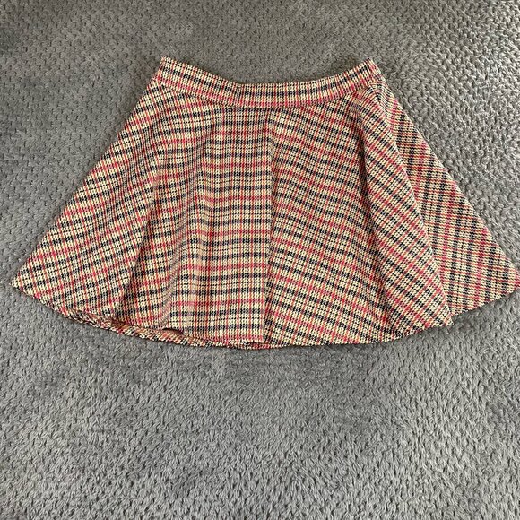 Rainbow Women's Plaid Mini Skirt Size L Schoolgirl Y2K Academia - Picture 1 of 6